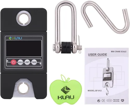 Miniatura 4 de Klau - Báscula digital de pescado, grúa industrial de 661.4 lbs/600 libras, color negro Sensor de alta precisión, escala colgante, para la caza