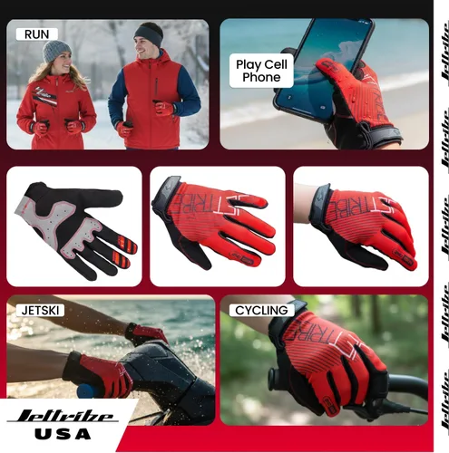 Miniatura 6 de Jettribe Jet Ski PWC Guantes Serie GP-30 Guantes transpirables de dedo completo para hombres, mujeres y jóvenes Agarre mejorado y comodidad
