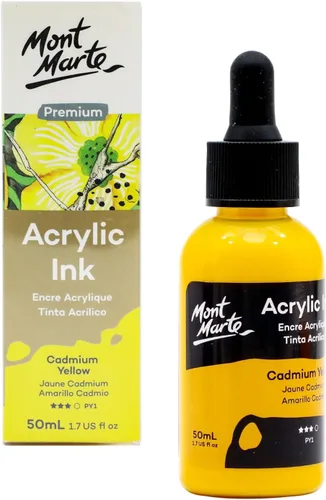 Miniatura 10 de Mont Marte Tinta Acrílica Premium 12 piezas x 20 ml (0,7 fl.oz. EE.UU.), Tintas acrílicas para artistas, colores esenciales, ideal para aerógrafo