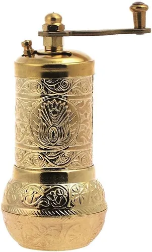 Miniatura 32 de Molinillo manual de cobre antiguo para granos de café árabes griegos turcos y sal de pimienta de especias, latón