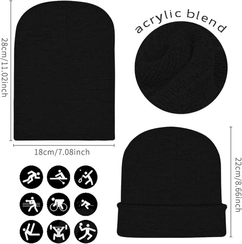 Miniatura 2 de ZOORON Gorro para hombre y mujer, gorro holgado para invierno, cálido, gorro de calavera, unisex