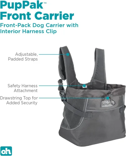 Miniatura 2 de Outward Hound PupPak - Transportador delantero para perro, pequeño, gris, mochila para mascotas de senderismo y campamento manos libres