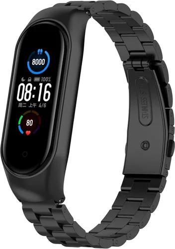 Miniatura 9 de Senter Correa de reloj de acero inoxidable Correa de repuesto para Xiaomi Mi Band 5 y Mi Band 6 Smart Watch plateado
