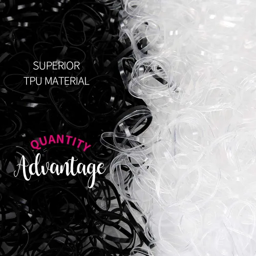 Miniatura 3 de YGDZ 4000 bandas de goma para el cabello, lazos elásticos negros transparentes para el cabello de bebés, niñas y bebés, mini trenzas pequeñas