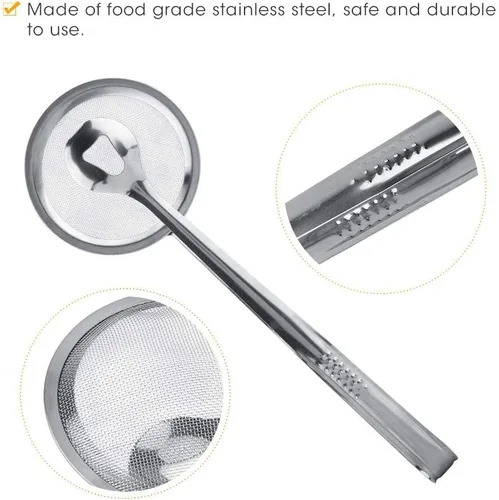 Miniatura 6 de Colador de alimentos fritos de aceite de drenaje de acero inoxidable con clip herramienta para freír desnatador de aceite Clip de alimentos Filtro