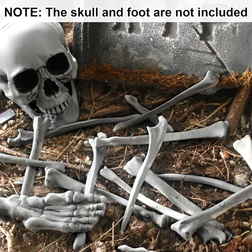 Miniatura 7 de 15 huesos de esqueleto para decoración de Halloween, huesos de plástico, accesorios de terror para decoración de huesos de calavera de tamaño real