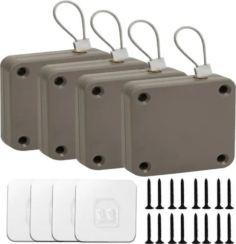 Miniatura 12 de SHIMIDO - Cierrapuertas automático mejorado sin perforaciones de 1000 g para puerta de pantalla, cierrapuertas automático deslizante con cordón de 2