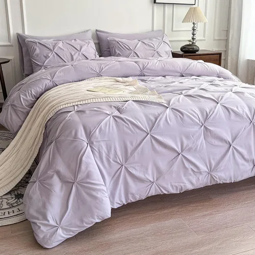 Miniatura 14 de Maple&Stone Juego de Edredón Twin XL, Juegos de Ropa de Cama Extra Largos de 5 Piezas para Dormitorio, Cama en una Bolsa con Edredón Pintuck, Beige