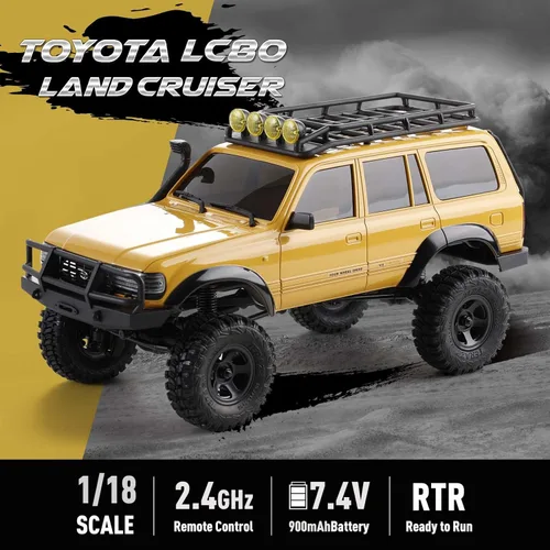 Miniatura 2 de EAZYRC FMS Fcx18 1/18 Land Cruiser 80 Toyota RC Rock Crawler RTR 4x4 Todo Terreno Impermeable Grado Hobby RC Trucks para Adultos y Principiantes