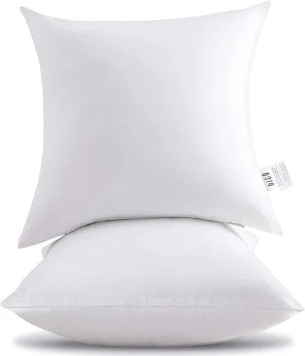 Miniatura 8 de HITO 12x20 Insertos de almohada (Juego de 2) - Fundas de almohada decorativas 100% algodón con relleno de alternativa al plumón, color blanco