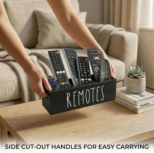 Miniatura 4 de Soporte para control remoto, organizador de almacenamiento remoto de granja, caja de controlador de TV de noche, bandeja organizadora de medios