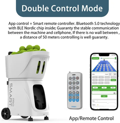 Miniatura 8 de PT-SMARTPro - Máquina de pelotas de tenis, servidor profesional de bolas automático con aplicación para control de Apple Watch, 20 puntos de Blanco