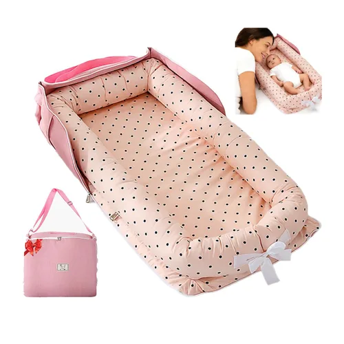 Miniatura 16 de Tumbona para Bebé Recién Nacido Bolsa Portátil, Nido de Bebé Tapete de Gimnasio de Juego con Correa, Tumbona para Recién Nacido Tamaño Ajustable