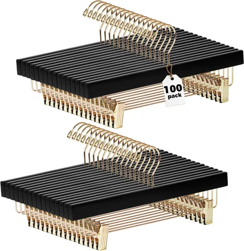 Miniatura 16 de Quality Hangers Perchas de madera para pantalones, paquete de 20 ganchos giratorios para ropa, falda de madera de loto, pantalones, pantalones