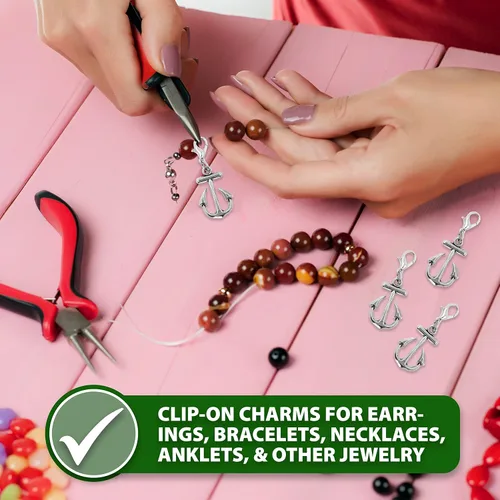 Miniatura 5 de Mandala Crafts Dijes de clip con cierre de langosta para pulsera, collar, joyería de bricolaje; 12 piezas surtidas