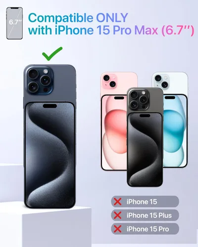 Miniatura 10 de TORU CX Slim - Funda tipo cartera para iPhone 15, funda protectora a prueba de golpes resistente con tarjetero oculto y ranura para tarjetas, espejo