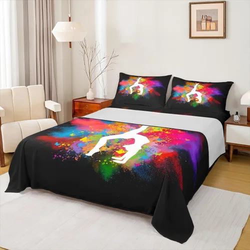 Miniatura 17 de Juego de sábanas de sable de luz, tamaño individual, 3D, azul neón, rojo, 3 piezas, geométrico, sol, luna, redondo, para niños, niñas, adolescentes