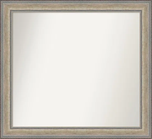 Miniatura 30 de Amanti Art Espejo de baño plateado para sobre fregadero, 28 x 47 pulgadas, espejo rectangular de plata imperial, marco de madera tradicional de gran