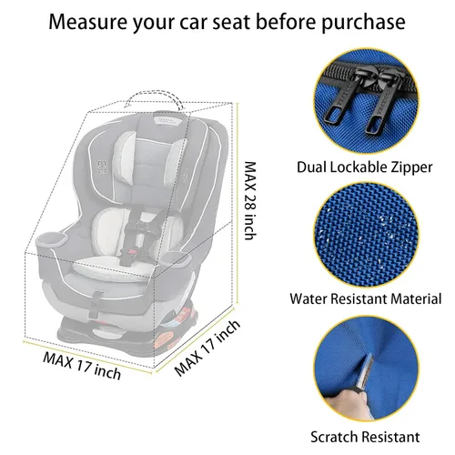 Miniatura 2 de YOREPEK Bolsa de viaje para asiento de automóvil, mochila acolchada para asientos de automóvil para viajes aéreos, bolsa de viaje resistente