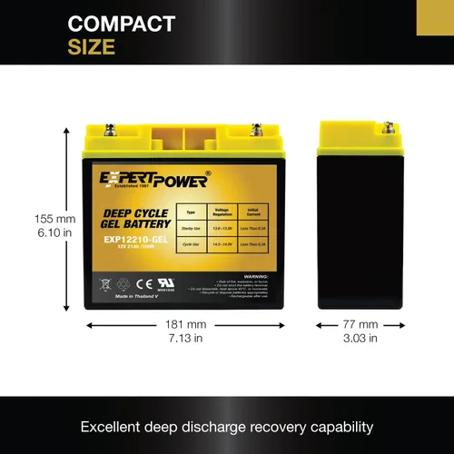 Miniatura 7 de ExpertPower Kit de energía solar de 100 W y 12 V Panel rígido mono de 100 vatios + batería de gel de 12 V 21 Ah + controlador de carga solar de 20