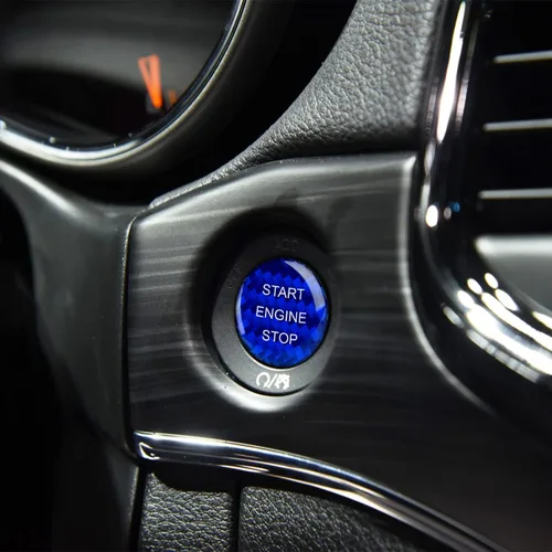 Miniatura 5 de ramuel Compatible con panel de moldura de botón de arranque y parada de motor interior de fibra de carbono, accesorios de automóvil para Jeep Grand