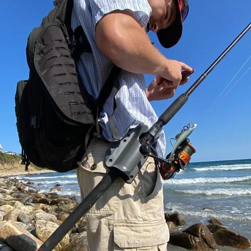 Miniatura 2 de JettyHawk Fishing Rod Hip Holster, Hands-Free Quick-Draw Holder, Fits 1.5-2" Pole, for Spinning, Baitcaster, Centerpin & Surf Rods, Wading & MOLLE