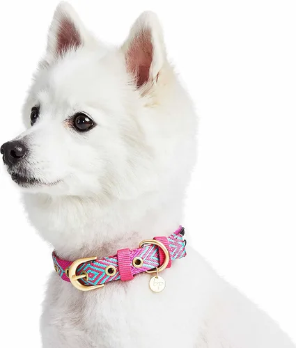 Miniatura 5 de Blueberry Pet - Collar ajustable para perro con forma de diamantes tribales del sudoeste en francés rosa con hebilla de metal, cuello 9-12.5