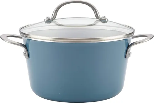 Miniatura 7 de Ayesha Curry Home Collection - Cacerola antiadherente con tapa, 3 cuartos de galón, color marrón
