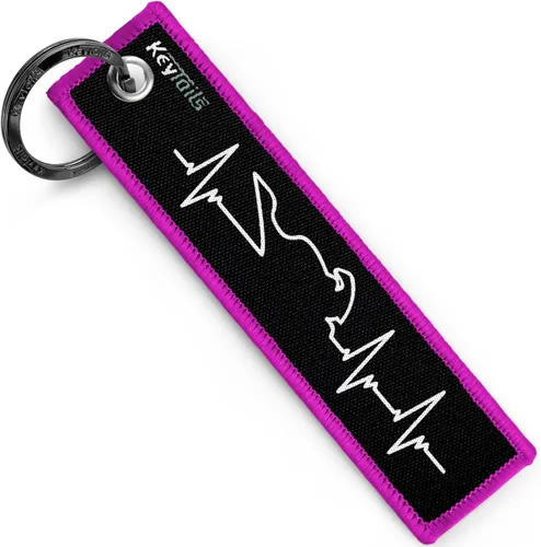 Miniatura 11 de KEYTAILS Llaveros, Etiqueta de Llave de Calidad Premium para Motocicleta, Coche, Scooter, ATV, UTV [Aventura, Deporte Dual - Latido del Corazón] Rojo