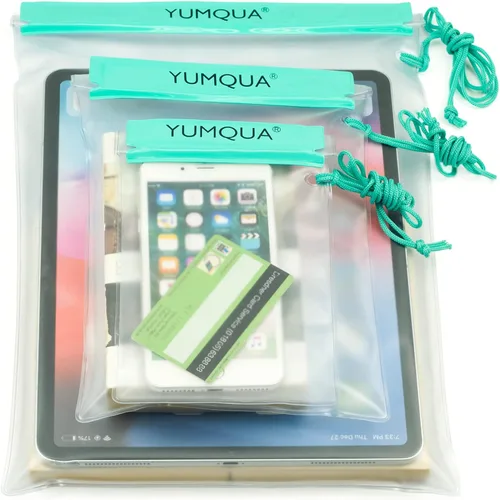 Miniatura 6 de YUMQUA Bolsa impermeable transparente, bolsa impermeable para documentos, soporte para pasaporte, funda hermética para mapas, bolsa impermeable a