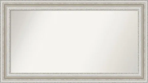 Miniatura 253 de Amanti Art Espejo de baño plateado para sobre el fregadero, 26 x 26 pulgadas, espejo cuadrado de plata antigua, marco de madera tradicional mediano