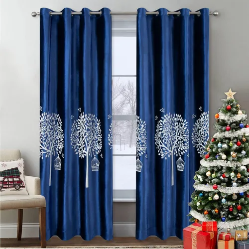 Miniatura 8 de VOGOL Cortinas traslúcidas blancas de 84 pulgadas de largo, cortinas de gasa ligeras bordadas de árbol para granja, 2 paneles de estilo campestre