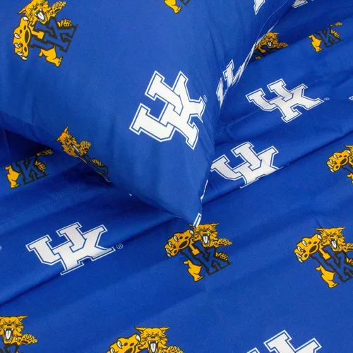 Miniatura 5 de Everything Comfy Kentucky Wildcats - Juego de sábanas de 3 piezas, tamaño individual, fondo del color del equipo, 1 sábana encimera, 1 sábana