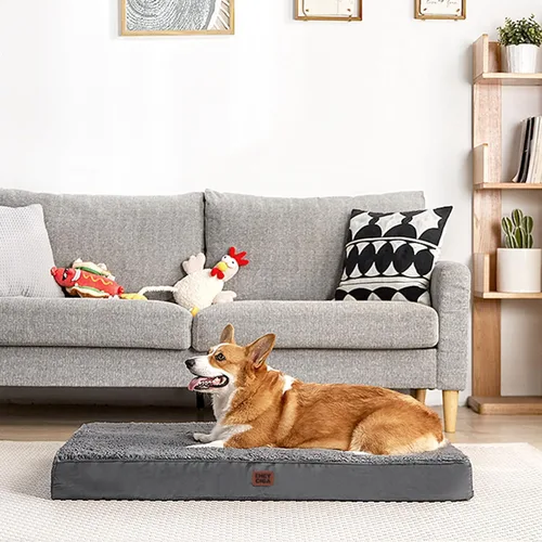 Miniatura 8 de EHEYCIGA Camas ortopédicas XL para perros extra grandes con funda extraíble lavable, gris, 44 x 32 pulgadas
