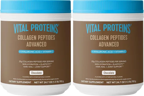 Miniatura 15 de Vital Proteins - Péptidos de colágeno en polvo avanzados con ácido hialurónico y vitamina C, suplementos de colágeno, sin sabor, 12 porciones