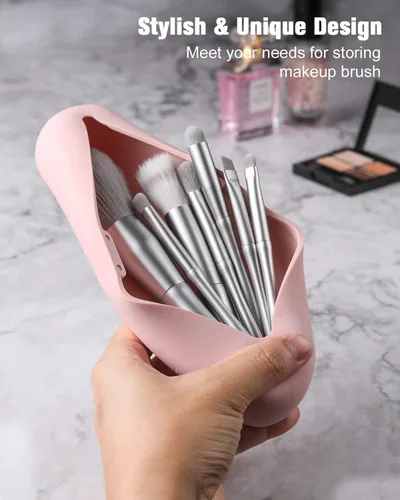 Miniatura 30 de FERYES Soporte para brochas de maquillaje de viaje, Negro, L, Simplicidad