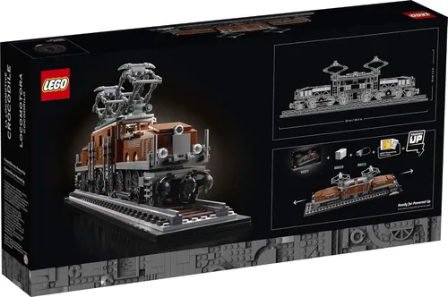 Miniatura 5 de LEGO Kit de construcción de locomotora de cocodrilo 10277; recrea la icónica locomotora de cocodrilo con este modelo de tren; es una gran idea
