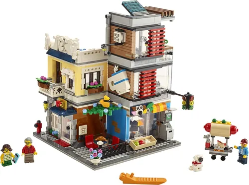 Miniatura 2 de LEGO Creator 3 en 1 Tienda de Juguetes de Casa Urbana con Tienda de Mascotas y Café 31097 Set de Construcción de Tienda con Banco, Set de Juego