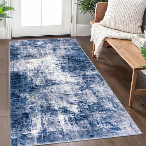 Miniatura 93 de IOHOUZE Alfombra pequeña abstracta de 2 x 3 pies, alfombra de entrada lavable para entrada interior, alfombras con respaldo de goma, alfombra gris