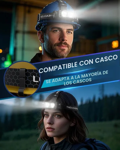 Miniatura 5 de Linterna frontal recargable, 2 unidades, 4500 L, luz súper brillante, LED, recargable con luz blanca, lámpara de cabeza impermeable con diadema
