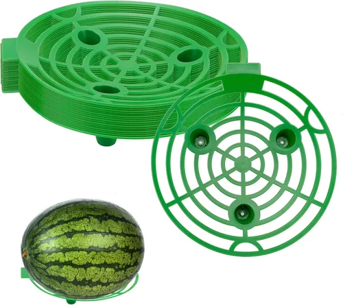 Paquete de 15 bases de melón para soporte de calabaza de jardín, enrejado, evita la pudrición del suelo, soporte de plástico para plantas y jardín