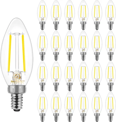 Miniatura 14 de Energetic - Bombilla LED E12 clásica regulable transparente, equivalente a 60 W, 550 lúmenes, blanco frío 4000 K, bombilla de filamento de vidrio