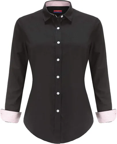 Miniatura 11 de Jandukar Camisas de manga larga con botones para mujer, camisas de traje para mujer