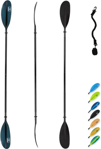 Miniatura 17 de OCEANBROAD - Remo de kayak de 86 pulgadas/218 cm, 90.5 pulgadas/230 cm, 95 pulgadas/241 cm, remo de aleación para kayak, bote y canoa con correa