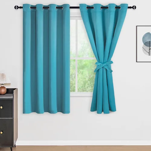Miniatura 35 de DWCN Cortinas 100% opacas de 84 pulgadas de largo para dormitorio con forro negro, paneles de cortina de ventana de doble capa con aislamiento Azul