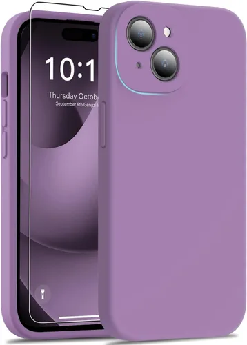 Miniatura 118 de DEENAKIN Funda de silicona compatible con iPhone 12 con protector de pantalla, mejora la protección de la cámara, funda protectora suave y flexible