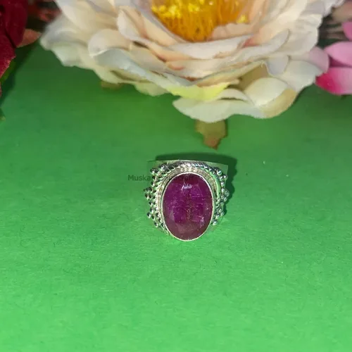 Miniatura 2 de Anillo de plata de ley 925 con piedras preciosas ovaladas auténticas, hecho a mano, hermoso regalo de Navidad para ella
