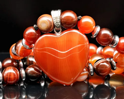 Miniatura 95 de Colgante de corazón de aventurina natural, Collar de cuentas de aventurina genuina, Collar de piedra verde, Collar de piedras preciosas, Cuentas