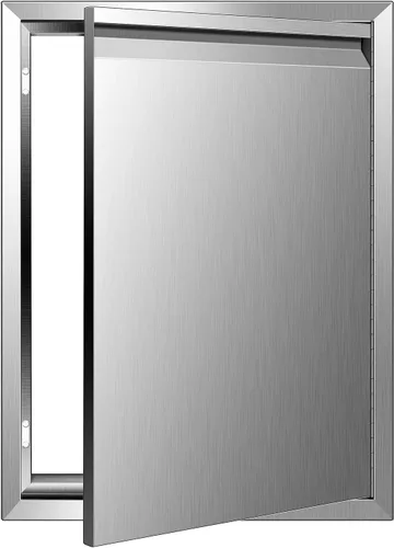 Miniatura 10 de Puertas de cocina para exteriores de 26 pulgadas de ancho x 24 pulgadas de alto con mango horizontal, puertas de acceso dobles para barbacoa, acero
