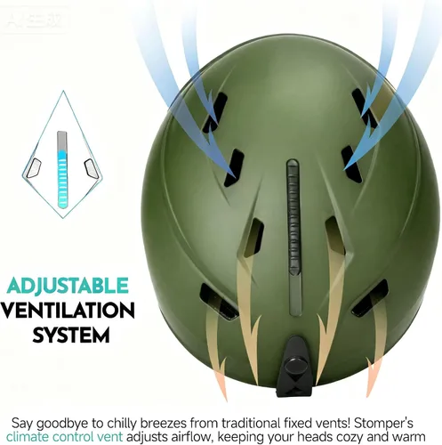 Miniatura 3 de VANRORA Casco de esquí, casco de snowboard para hombres y mujeres, ventilación con control de clima, ajuste de esfera, compatible con gafas, forro
